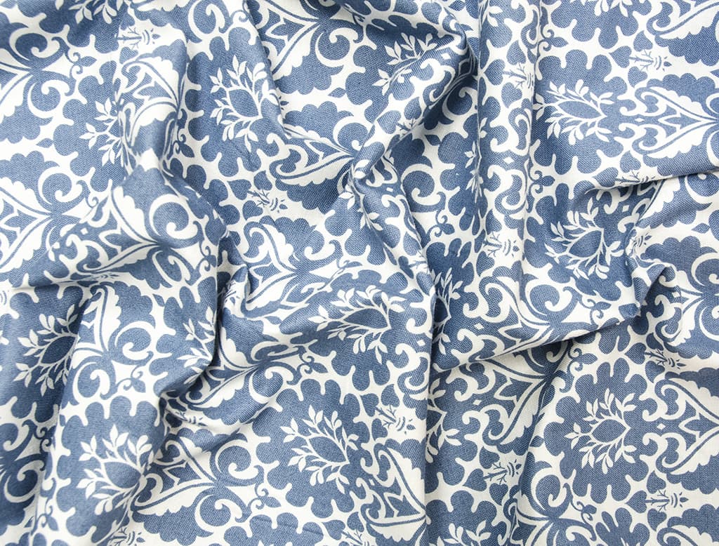 Ткань Gütermann Fenton House (голубой в белый ажурный рисунок) - №1