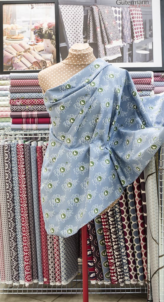 Ткань Gütermann Fenton House (голубой/птица в рамке) - №2