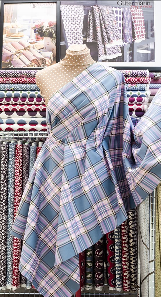 Ткань Gütermann Fenton House (голубой в клетку) - №2