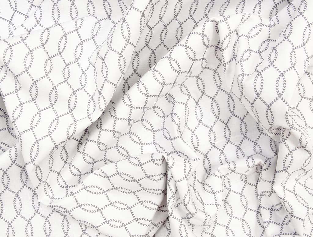 Ткань Gütermann Long Island (белый/ажурный серый рисунок) - №1