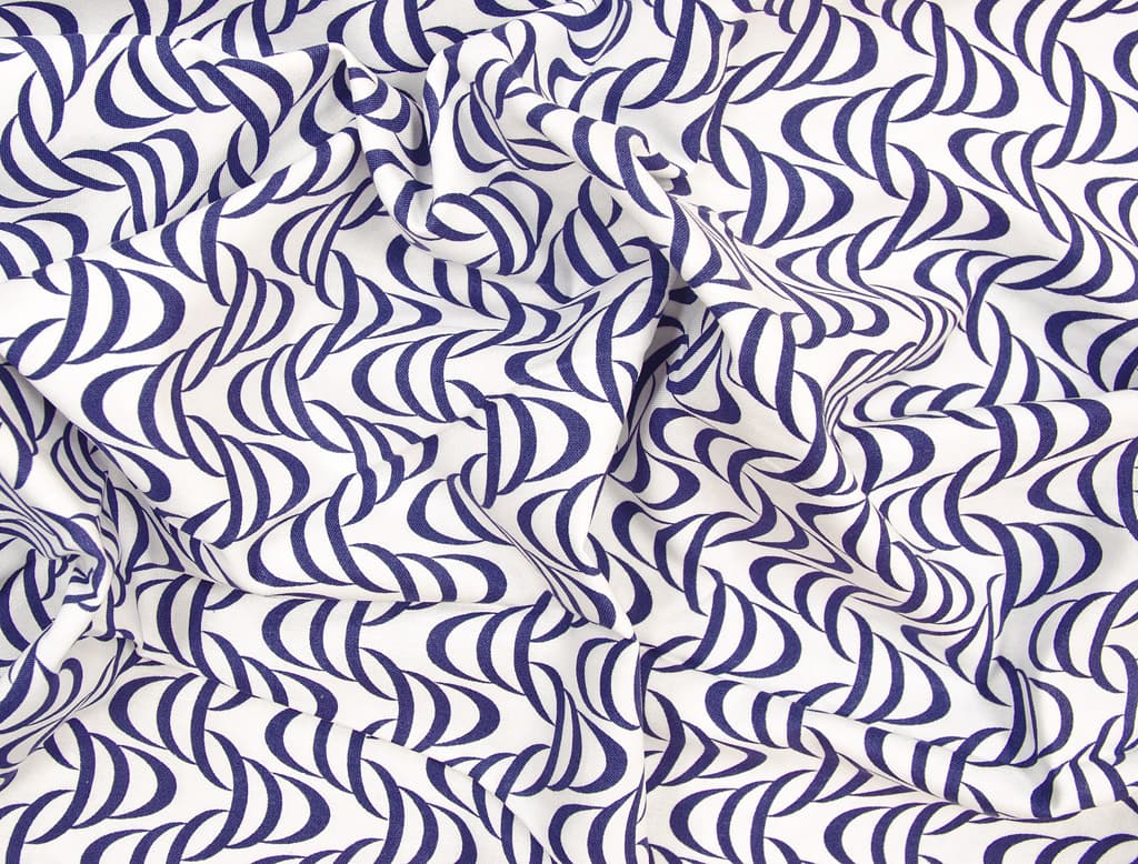 Ткань Gütermann Long Island (белый/синий рисунок) - №1