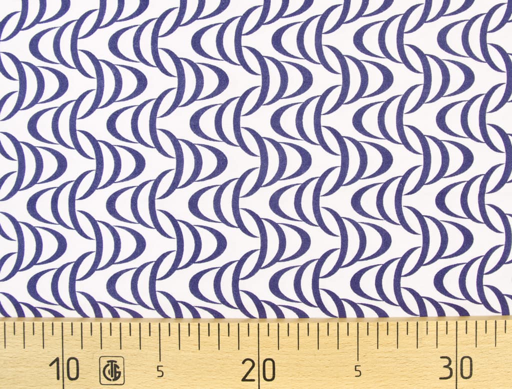 Ткань Gütermann Long Island (белый/синий рисунок)