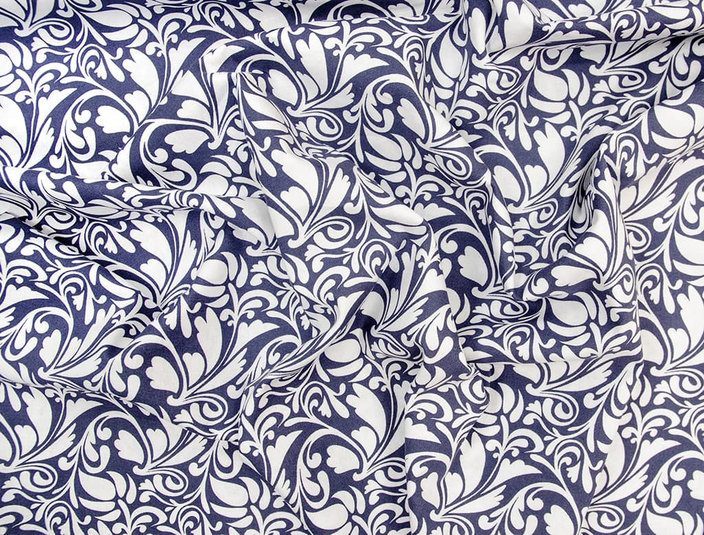 Ткань Gütermann Long Island (синий/белые цветы) - №1