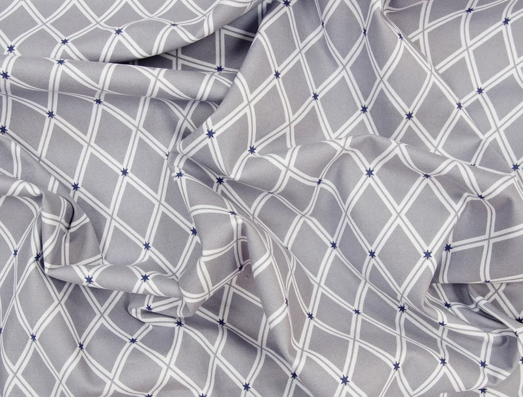 Ткань Gütermann Long Island (серый/белые ромбы) - №1