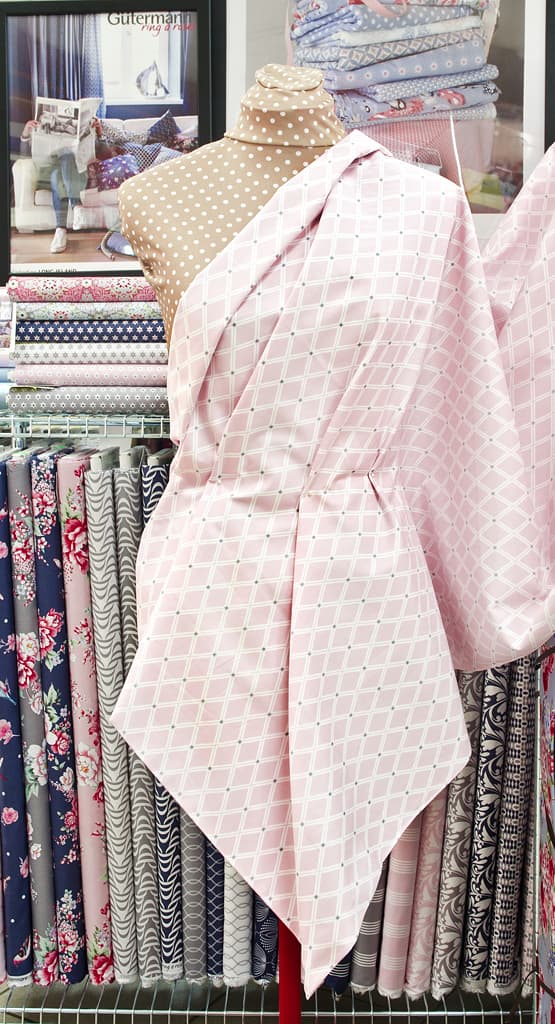 Ткань Gütermann Long Island (розовый/белые ромбы) - №2