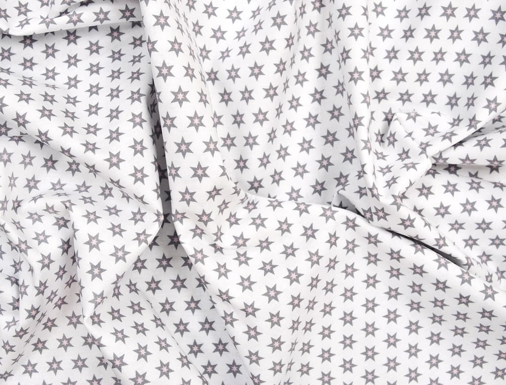 Ткань Gütermann Long Island (белый/серые звездочки) - №1