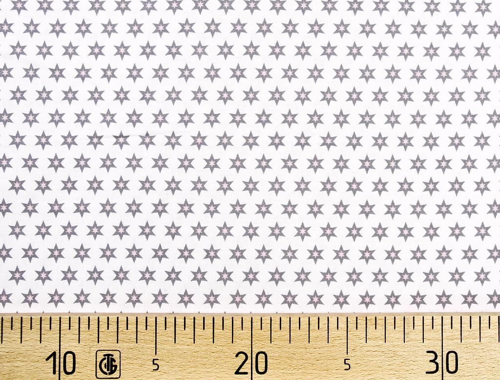 Ткань Gütermann Long Island (белый/серые звездочки)