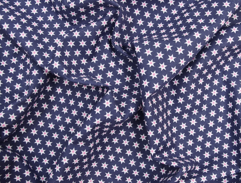 Ткань Gütermann Long Island (синий/белые звездочки) - №1