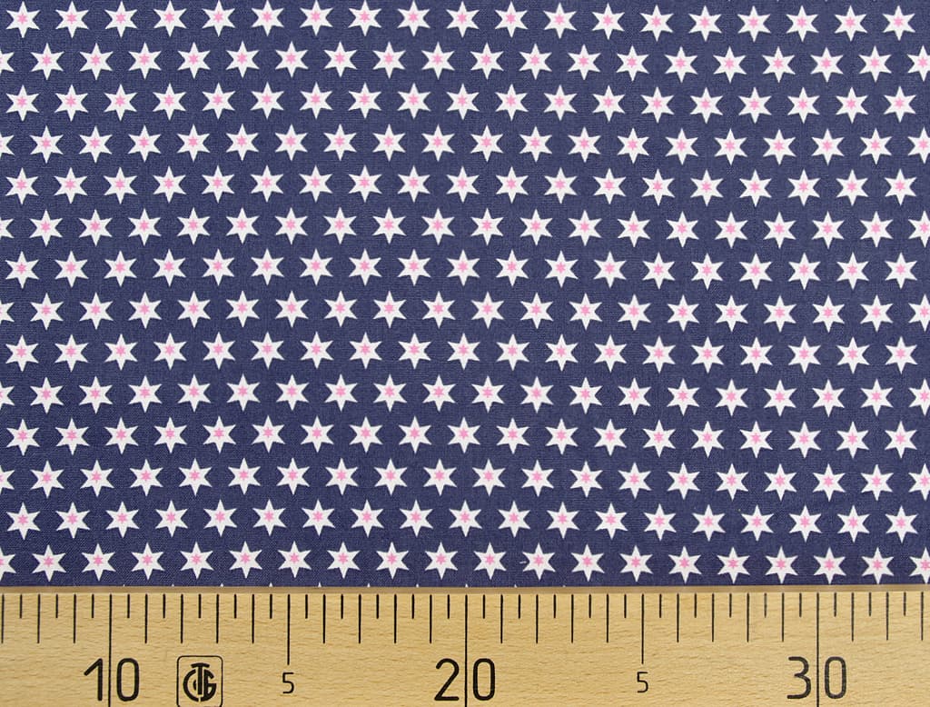Ткань Gütermann Long Island (синий/белые звездочки)