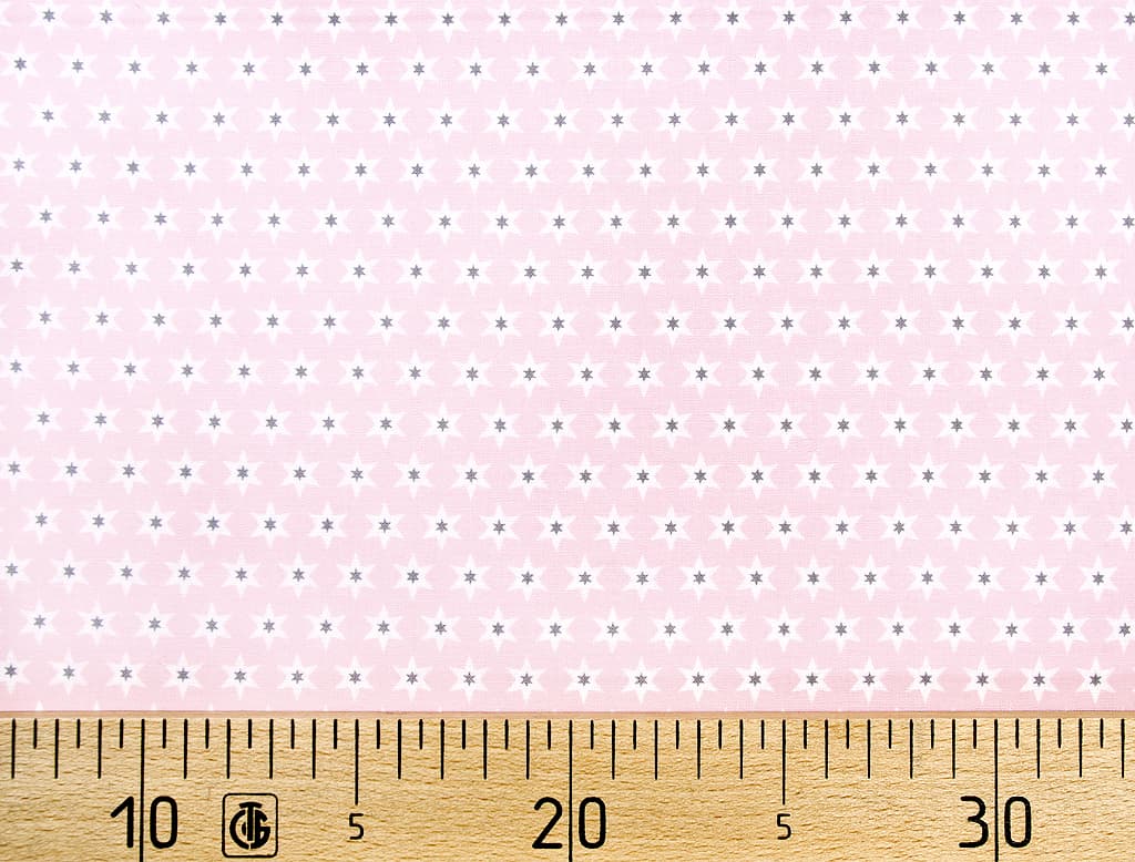 Ткань Gütermann Long Island (розовый/белые звездочки)