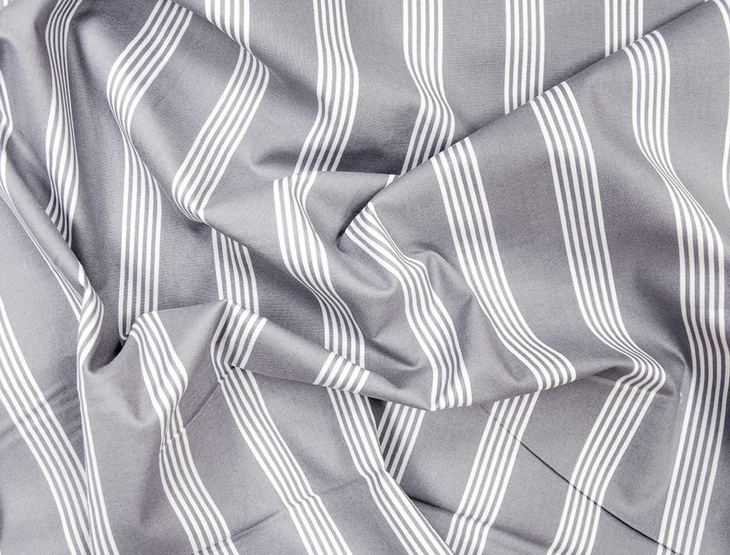 Ткань Gütermann Long Island (серый/белые полосы) - №1