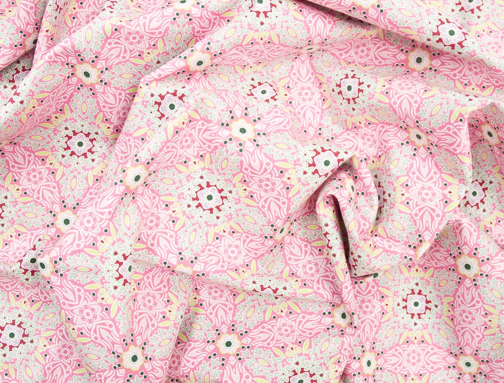 Ткань Gütermann Long Island (розовый/разноцветный узор) - №1