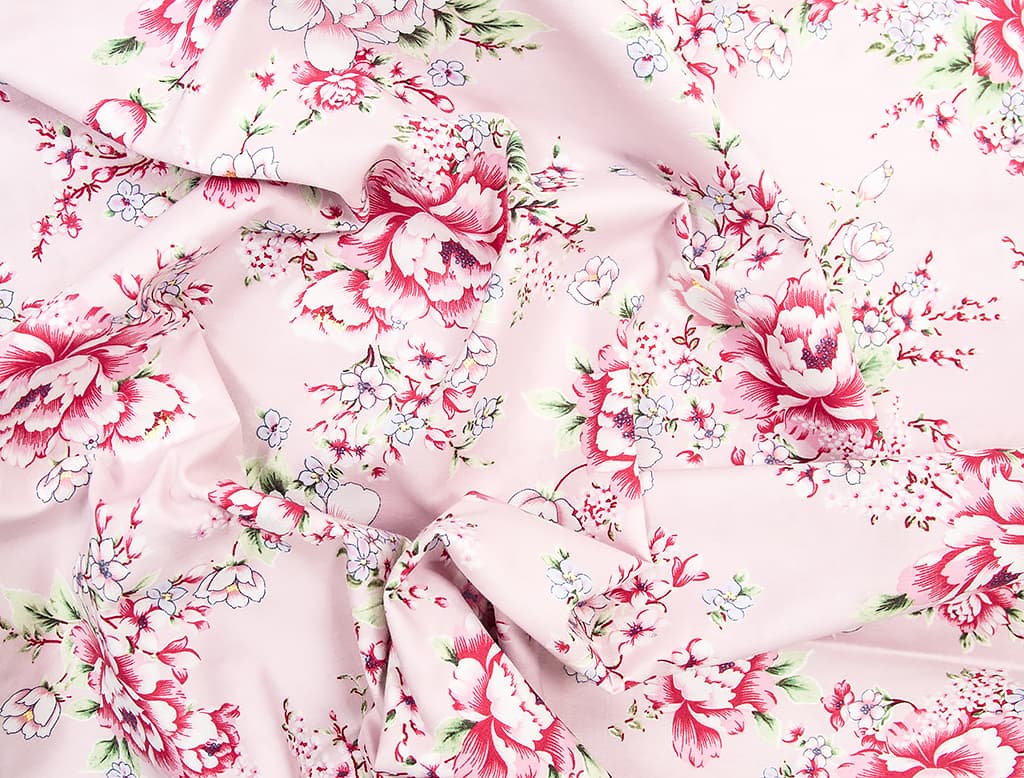 Ткань Gütermann Long Island (розы на розовом) - №1