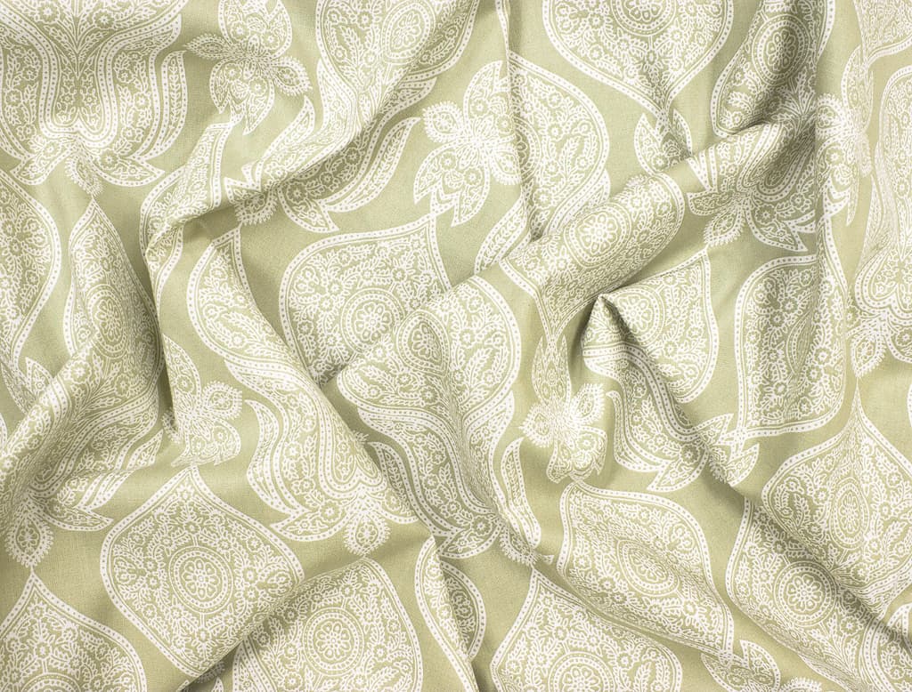 Ткань Gütermann Marrakesch (оливковый/белый восточный орнамент) - №1