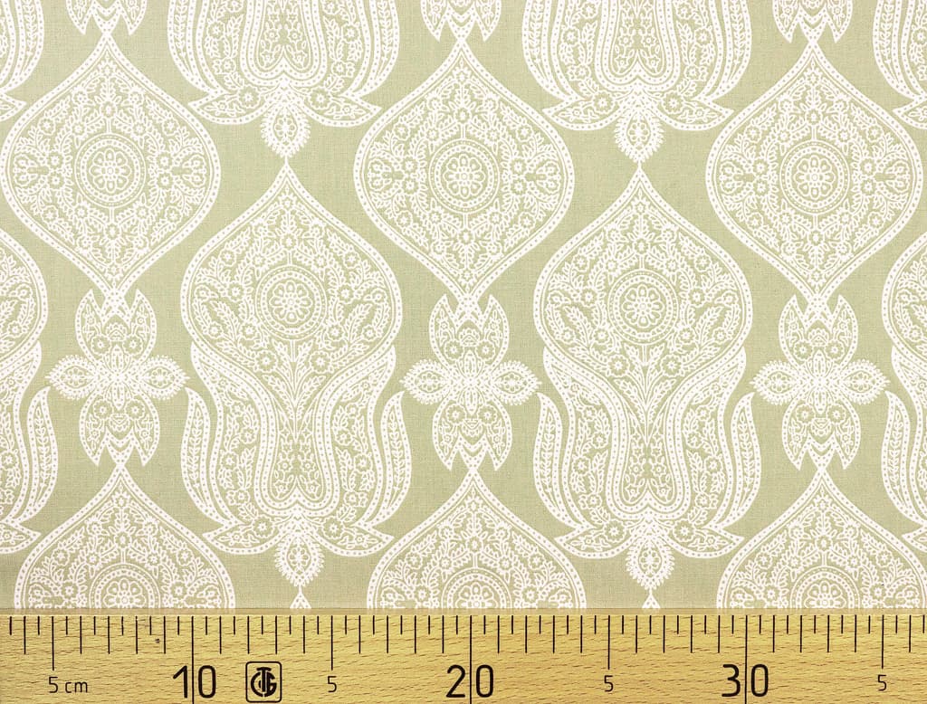 Ткань Gütermann Marrakesch (оливковый/белый восточный орнамент)