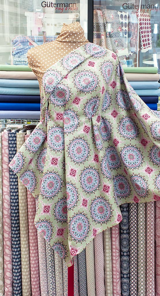 Ткань Gütermann Marrakesch (оливковый/голубая мандала) - №2