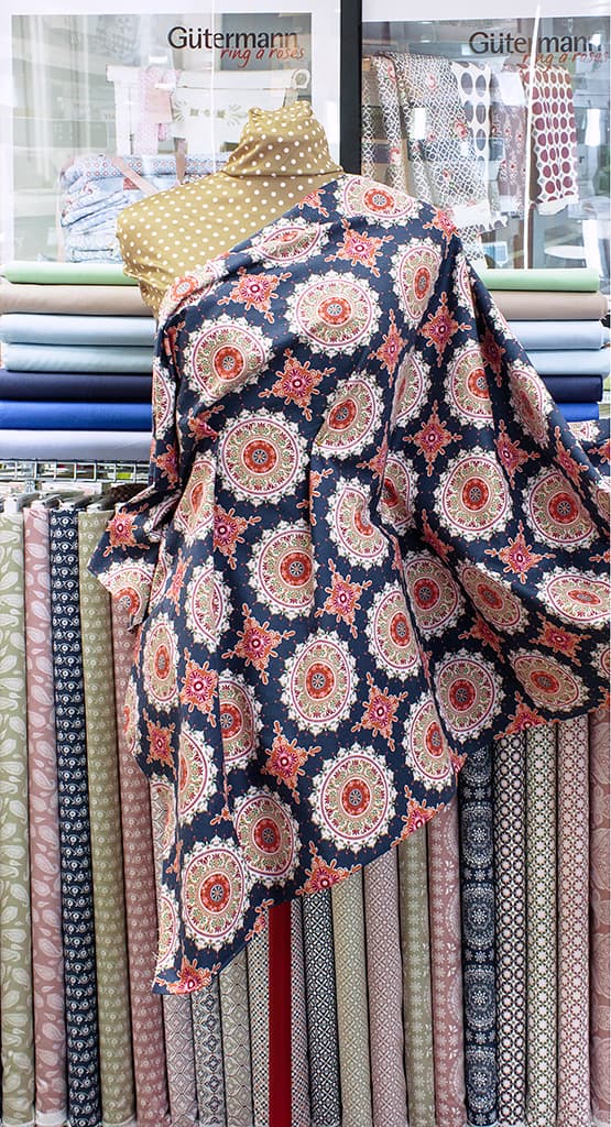 Ткань Gütermann Marrakesch (синий/оливковая мандала) - №2