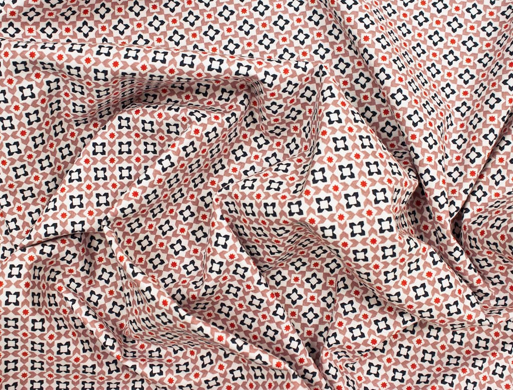 Ткань Gütermann Marrakesch (дымчато-розовый/мелкий синий орнамент) - №1