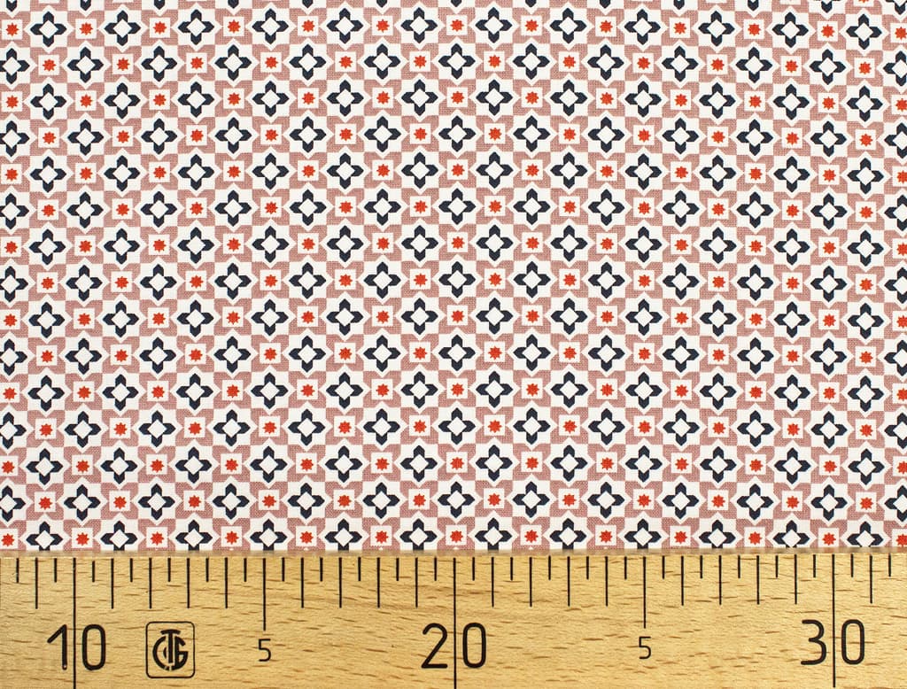 Ткань Gütermann Marrakesch (дымчато-розовый/мелкий синий орнамент)