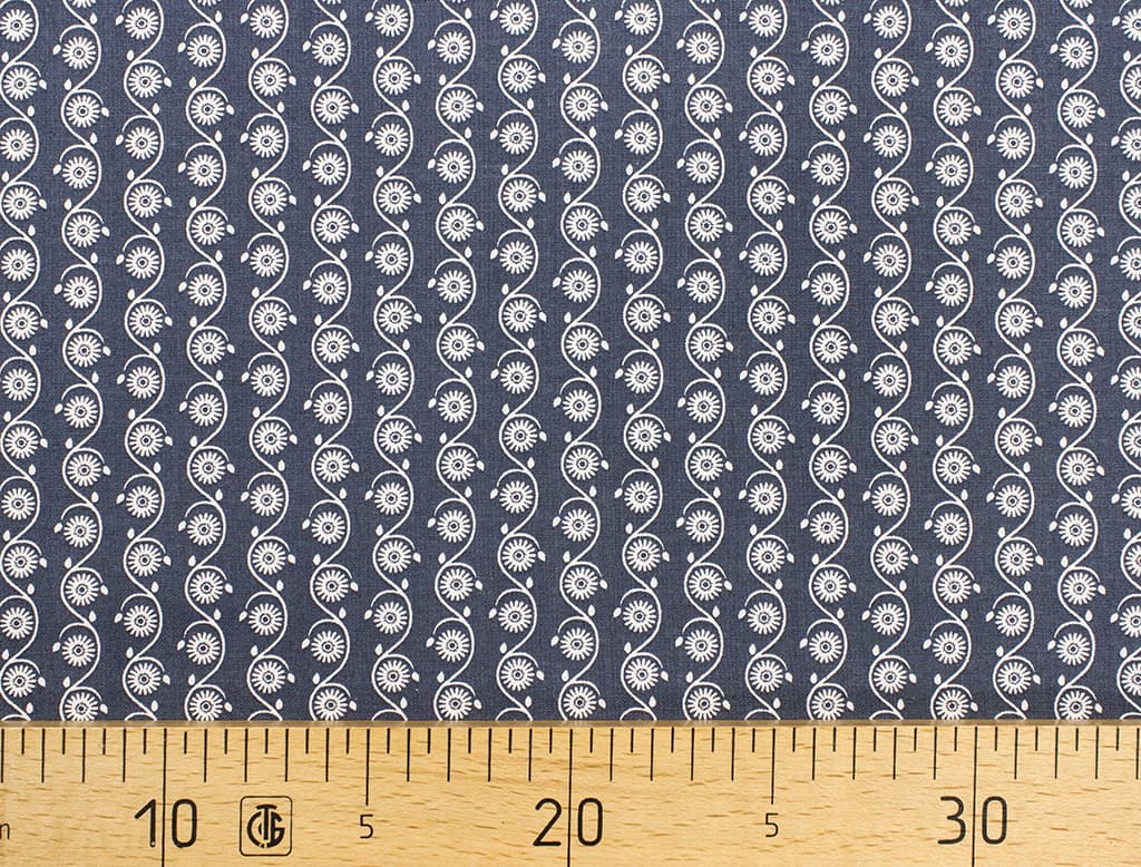 Ткань Gütermann Marrakesch (синий/белый цветочный орнамент)