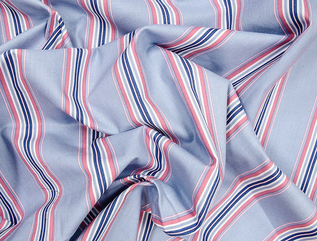 Ткань Gütermann Portofino (голубой в разноцветные полоски) - №1