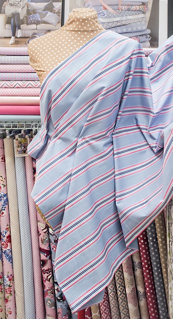 Ткань Gütermann Portofino (голубой в разноцветные полоски) - №2