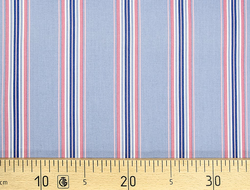 Ткань Gütermann Portofino (голубой в разноцветные полоски)