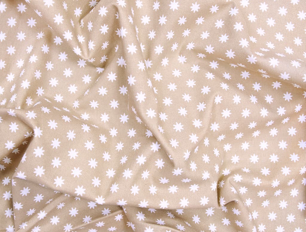 Ткань Gütermann Portofino (бежевый в белые звезды) - №1