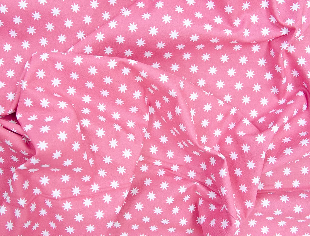 Ткань Gütermann Portofino (ярко-розовый в белые звезды) - №1
