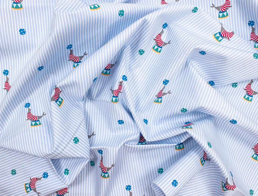 Ткань Gütermann Circus (морской котик на голубом) - №1