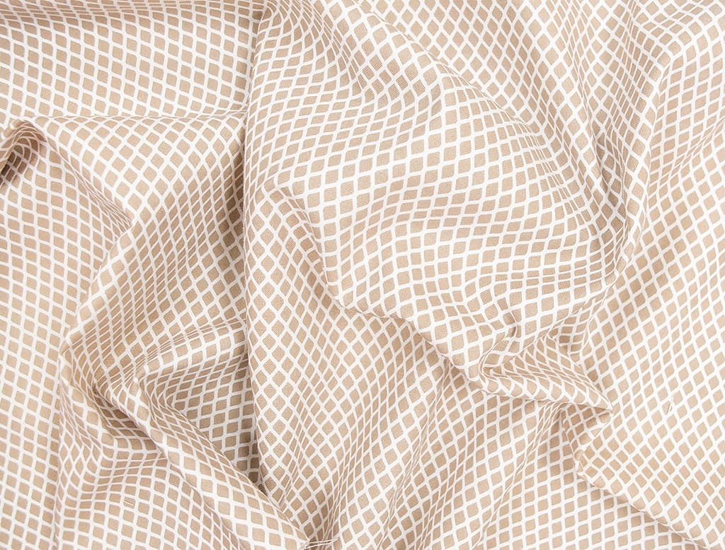 Ткань Gütermann Portofino (бежевый в белую сетку) - №1