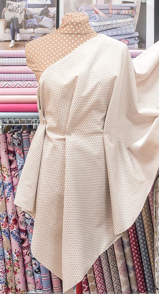 Ткань Gütermann Portofino (бежевый в белую сетку) - №2