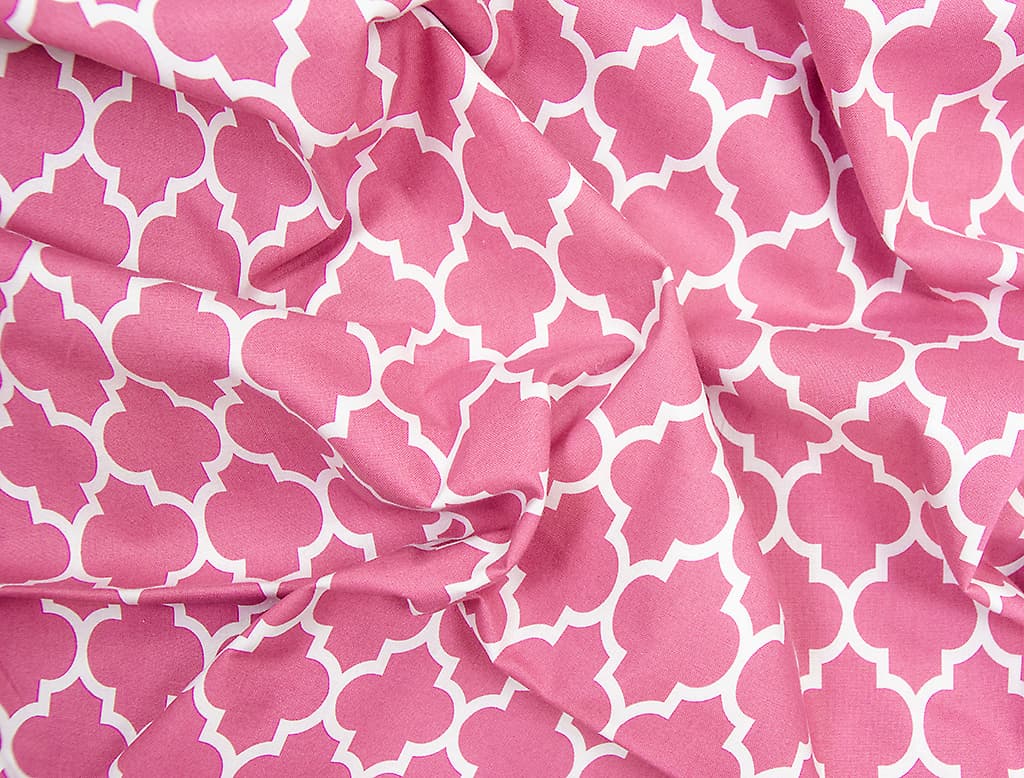 Ткань Gütermann Portofino (ярко-розовый/крупный белый узор) - №1