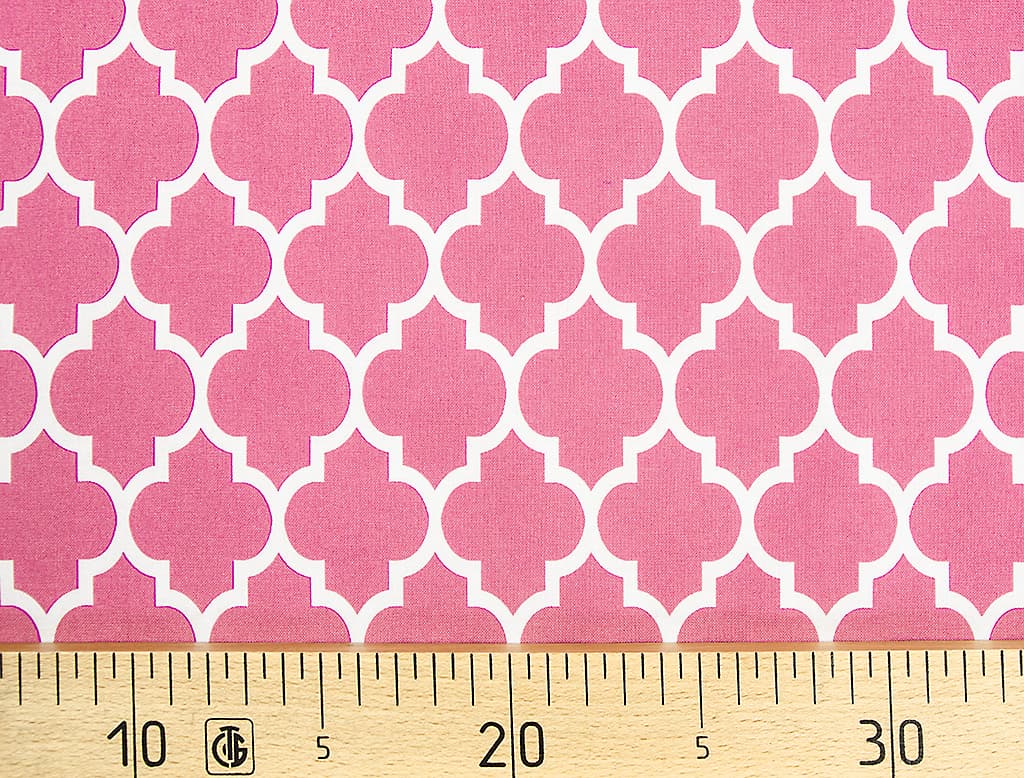 Ткань Gütermann Portofino (ярко-розовый/крупный белый узор)