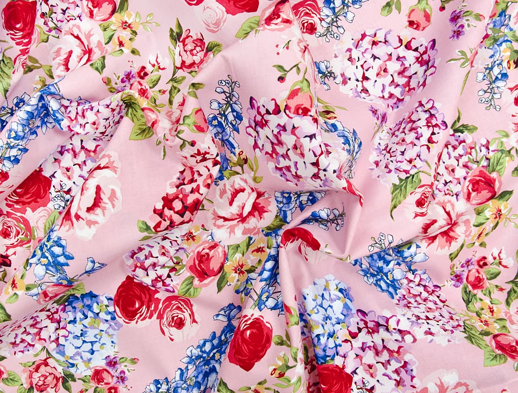 Ткань Gütermann Portofino (розовый в цветах) - №1