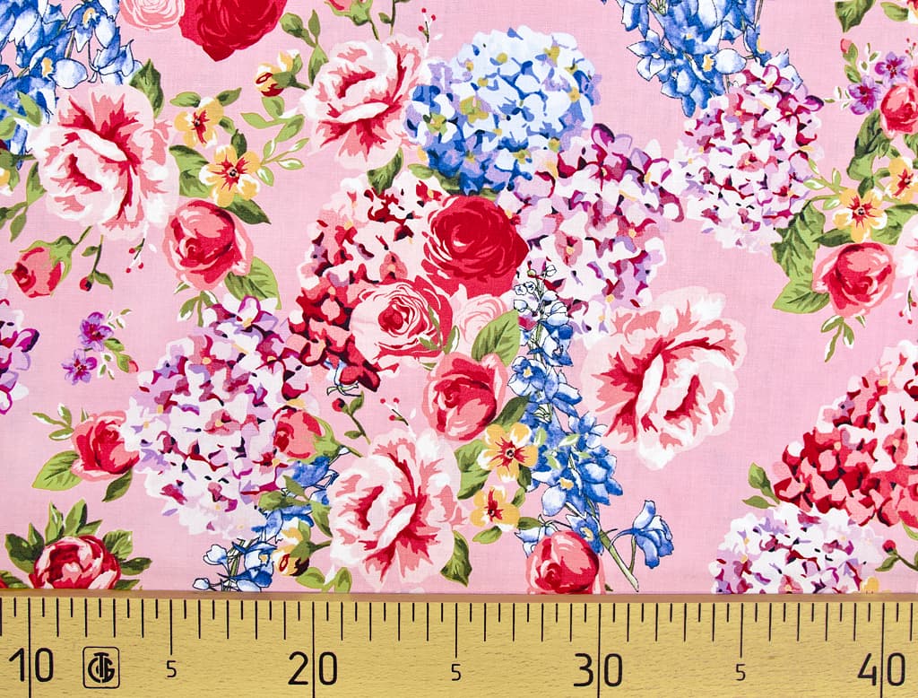 Ткань Gütermann Portofino (розовый в цветах)