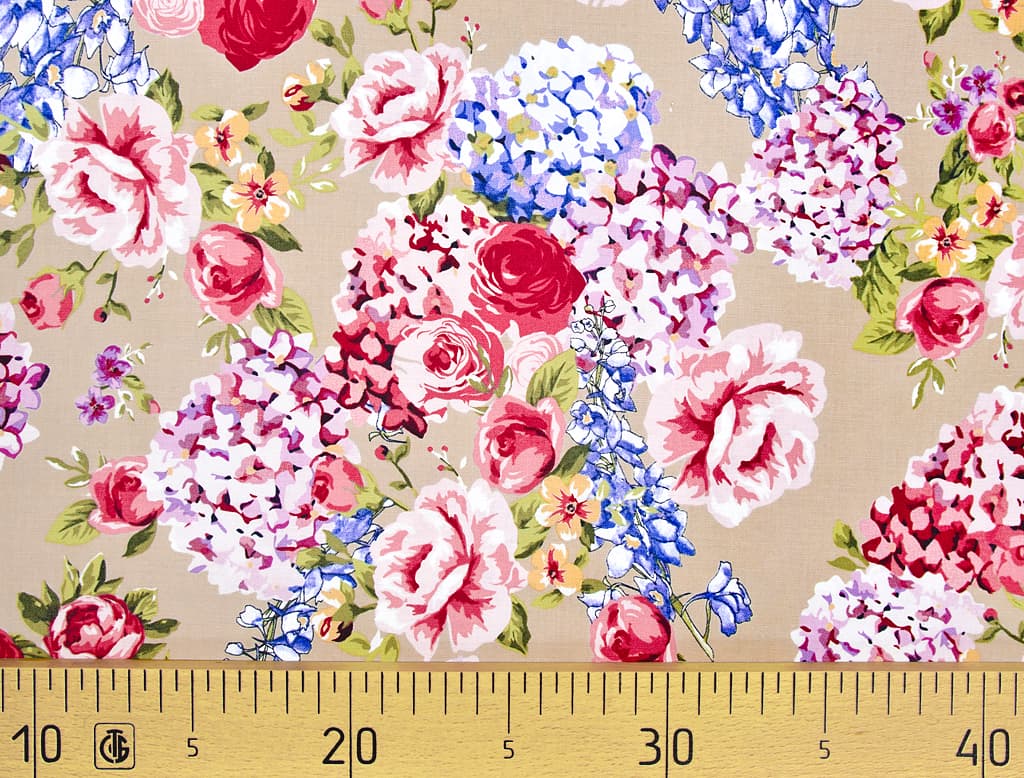 Ткань Gütermann Portofino (бежевый в цветах)
