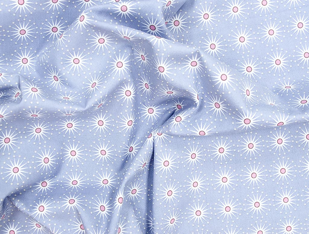 Ткань Gütermann Portofino (голубой/розовый круг на солнце) - №1