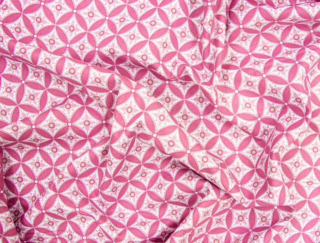 Ткань Gütermann Portofino (ярко-розовый/узоры в ромбах) - №1