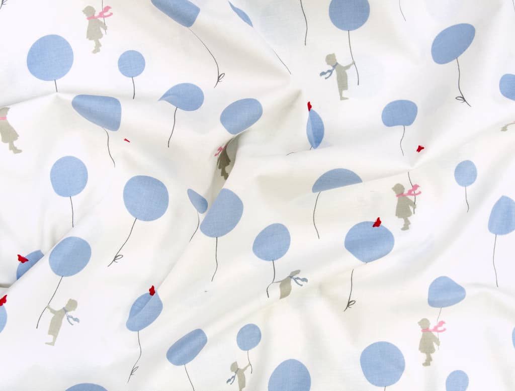 Ткань Gütermann Little Friends (голубые шарики на белом) - №1