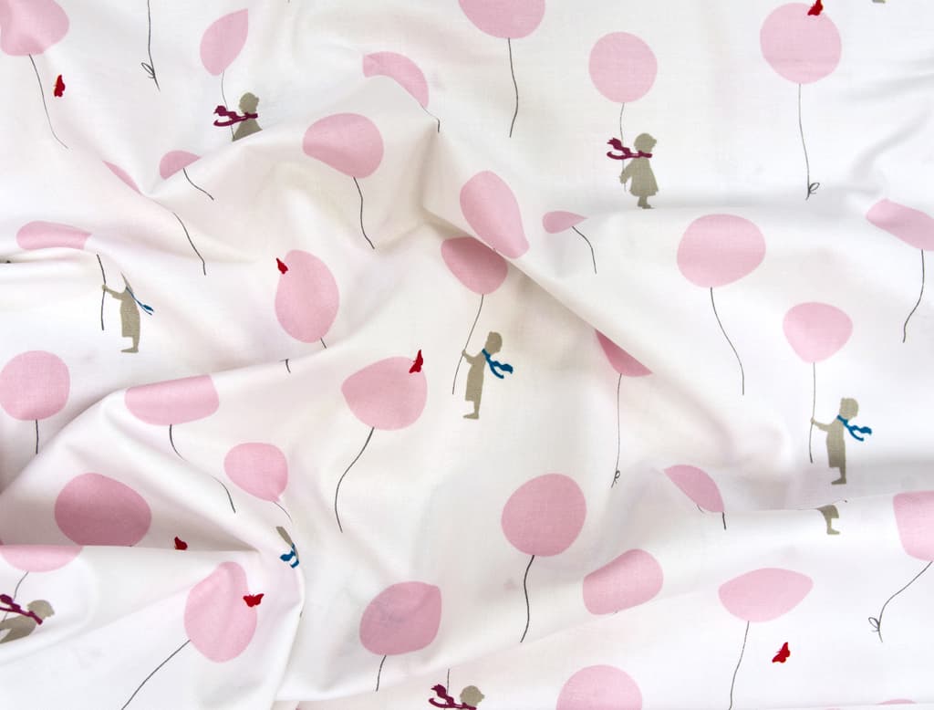 Ткань Gütermann Little Friends (розовые шарики на белом) - №1
