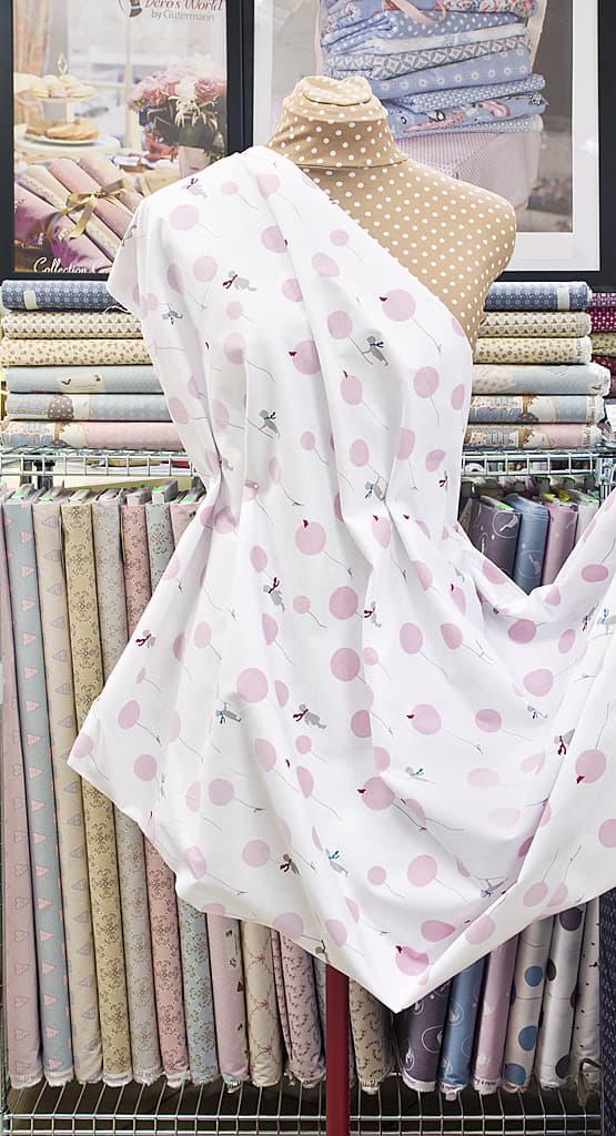 Ткань Gütermann Little Friends (розовые шарики на белом) - №2