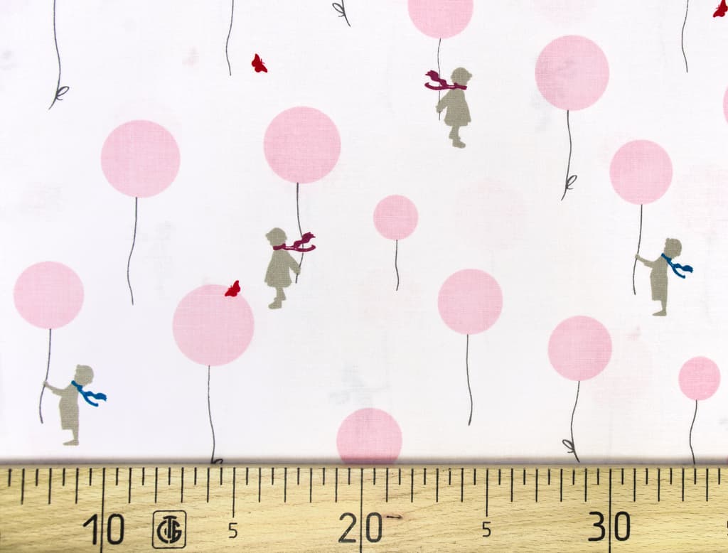 Ткань Gütermann Little Friends (розовые шарики на белом)