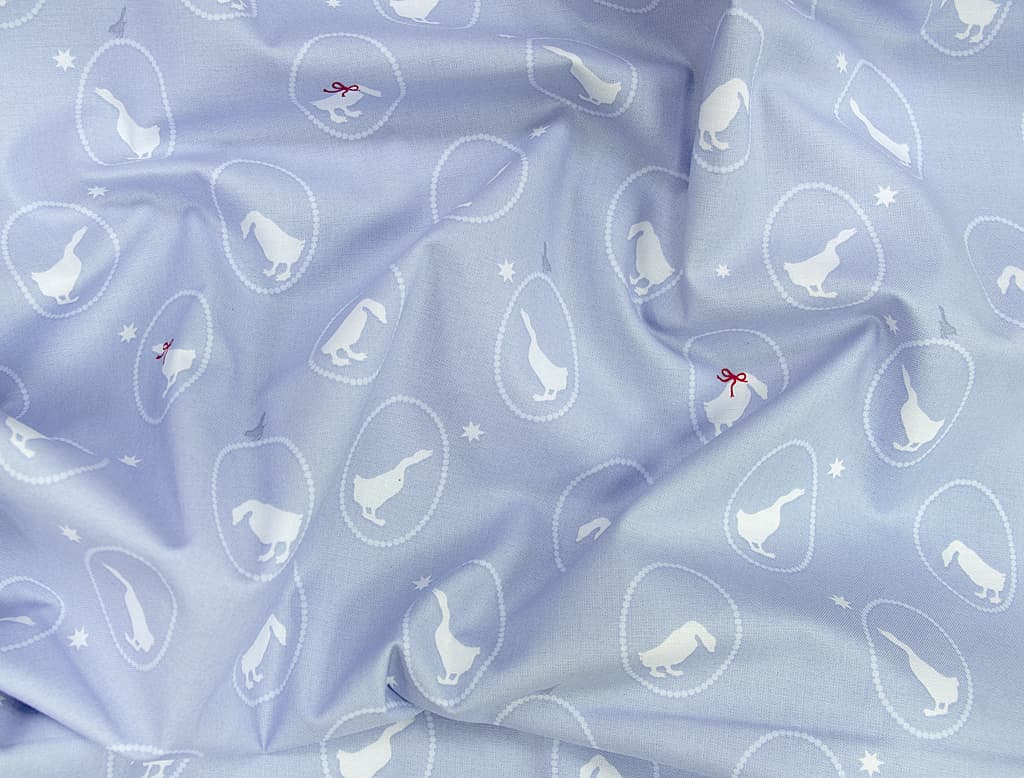 Ткань Gütermann Little Friends (голубой/белый гусь) - №1