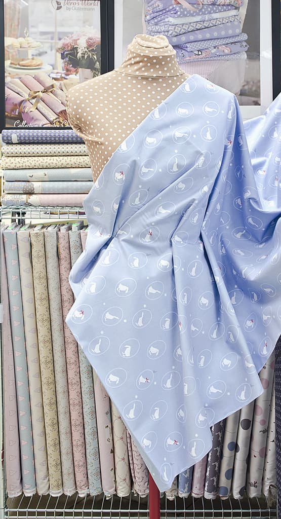 Ткань Gütermann Little Friends (голубой/белый гусь) - №2