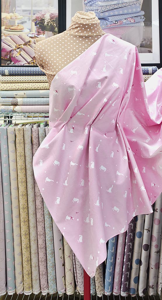 Ткань Gütermann Little Friends (розовый/белый гусь) - №2