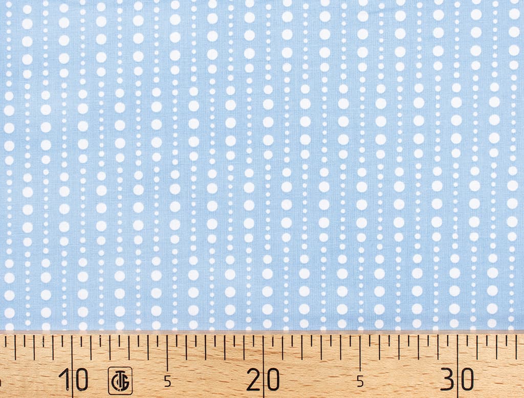 Ткань Gütermann Blooms (голубой в белый горошек)