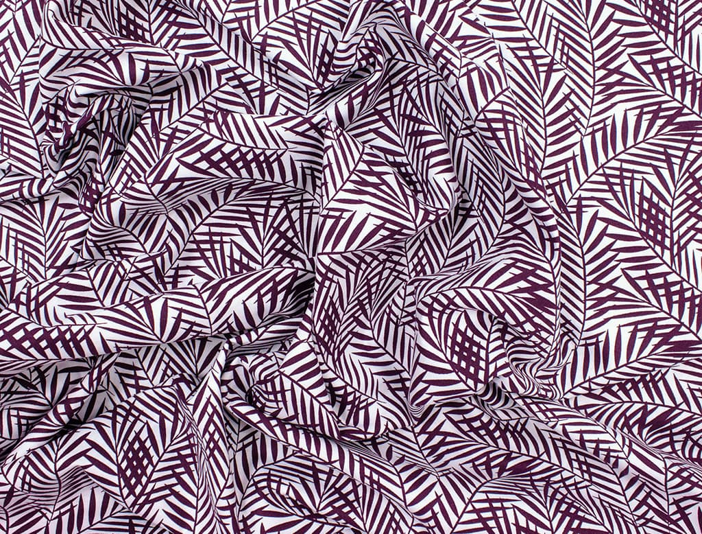 Ткань Gütermann Blooms (баклажановые веточки на белом) - №1