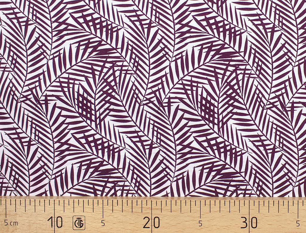 Ткань Gütermann Blooms (баклажановые веточки на белом)