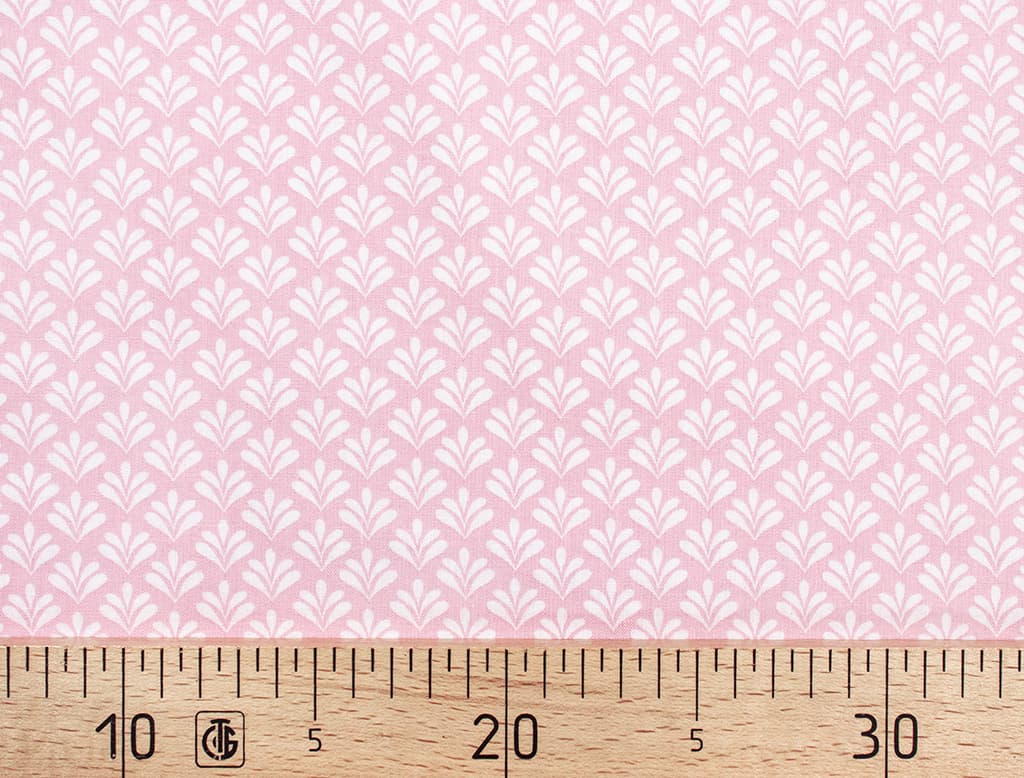 Ткань Gütermann Blooms (белые пятилистники на розовом)